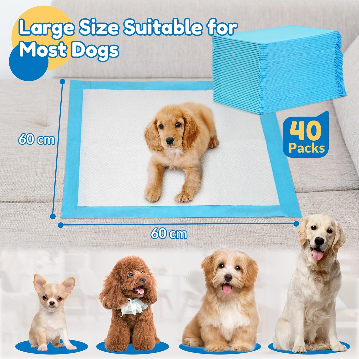 60x60cm Puppy Disposable Pads - Ultra Absorbent