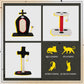 Happy & Polly Gothic Cat Scratcher 3-Pc Set Spooky Scratching Post | 3-Piece Halloween Cat Scratching Set,Tombstone Skul