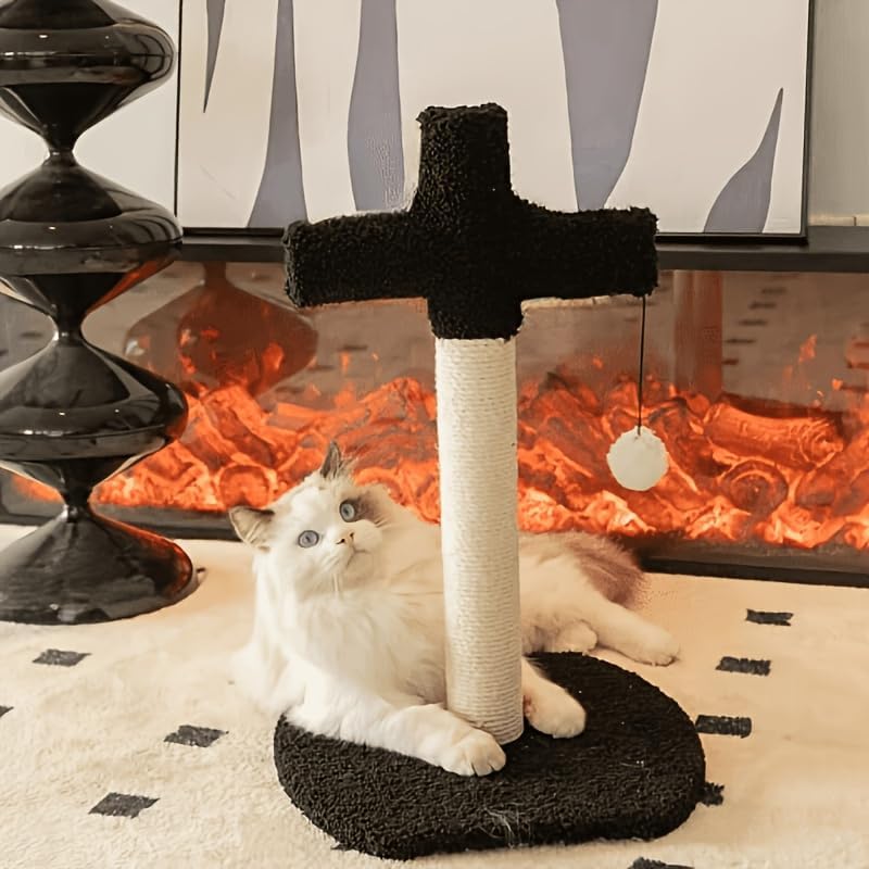 Happy & Polly Gothic Cat Scratcher 3-Pc Set Spooky Scratching Post | 3-Piece Halloween Cat Scratching Set,Tombstone Skul